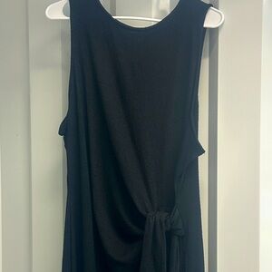 Black Sleeveless Dress with Tie Detail